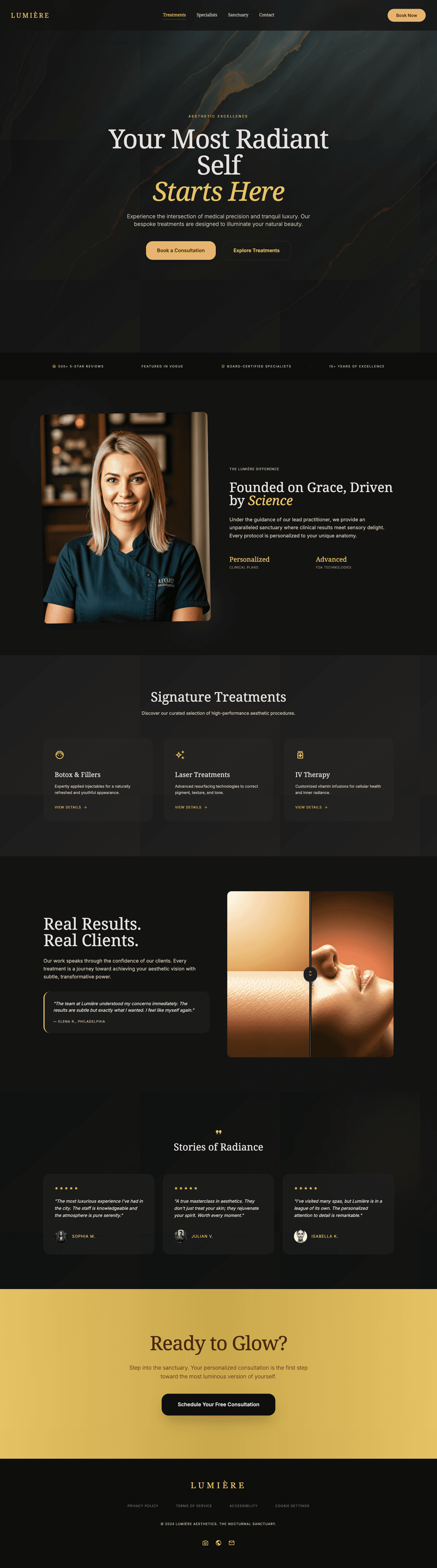 Concept de site Web pour medspa