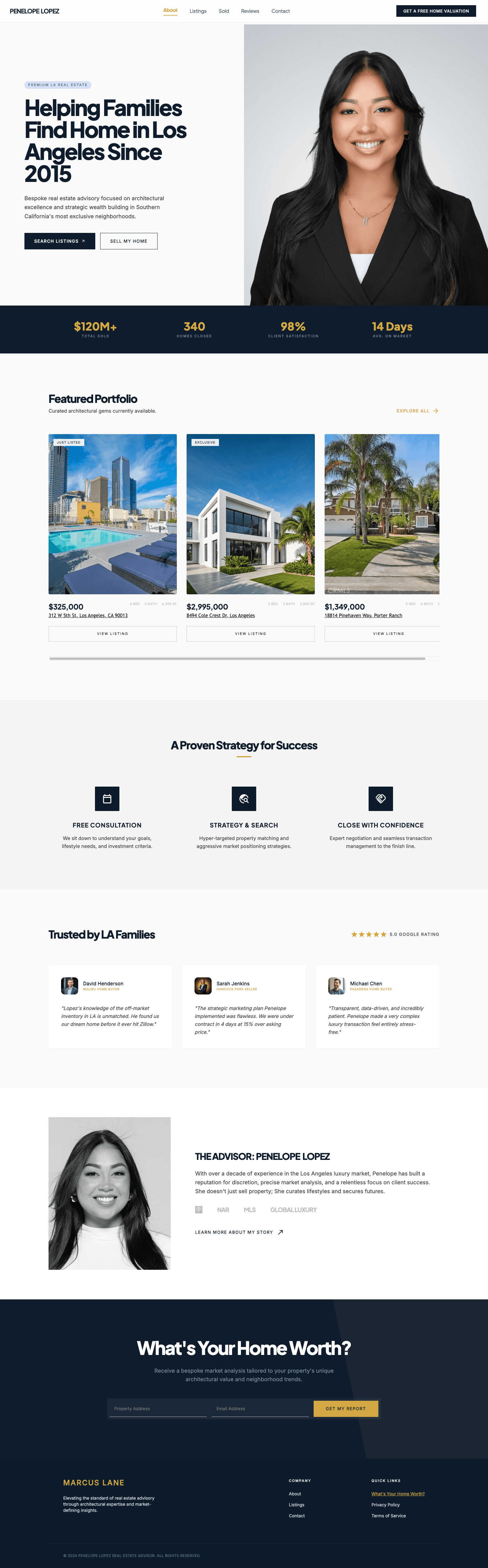 Concept de site Web immobilier